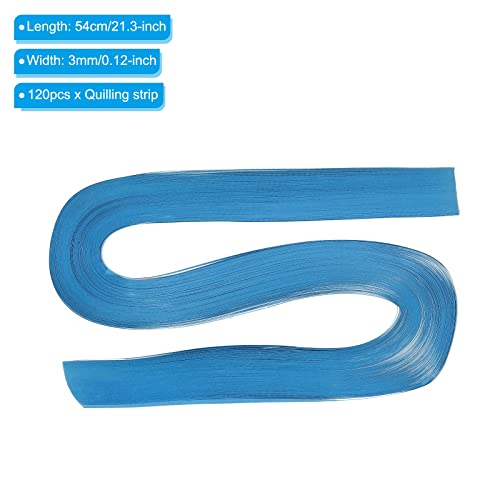 PATIKIL Quilling Strips Paper 120pcs 1/8"(3mm) 54cm Origami Paper Quilling Strip for Art DIY Hand Craft Christmas Sea Blue - Image 2