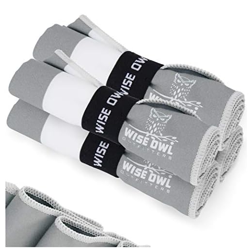 Wise Owl Outfitters Gym Towels - Microfiber Quick Dry Workout Towel - Sports Travel Sweat Sport Athletes Men Women - Lightweight Compact Super Absorbent - 4 Pack Grey