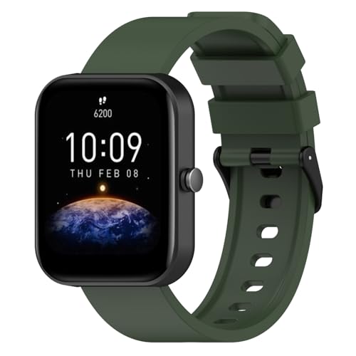 [Comtax] 20mm �o���h for Amazfit GTS 4 Mini/GTS 4/GTS 3/GTS 2 Mini, Bip U Pro/Bip 3/Bip 3 Pro �o���h �����x���g �_�炩�� �V���R���o���h ���߉\ (�A�[�~�[�O���[��