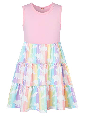 Girls Sleeveless Dresses 5-6 Years Casual Summer Twirly Dress Pink Unicorn 3D Print Party Dance Dress Cute Midi Dresses Girls Sleeveless Dresses 5-6 Years Casual Summer Twirly Dress Pink Unicorn 3D Print Party Dance Dress Cute Midi Dresses
