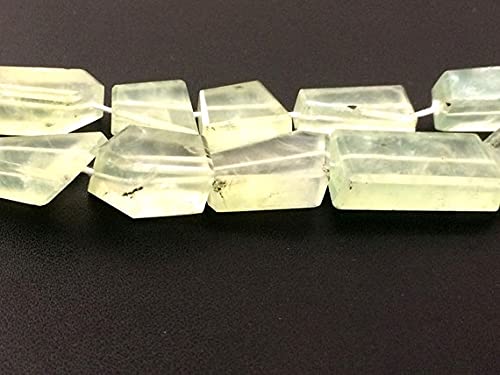 LKBEADS 1 sznur naturalnych koralików z prehnitu, jednokolorowych koralików w kształcie prehnitu, 11-26 mm długości 18 cm