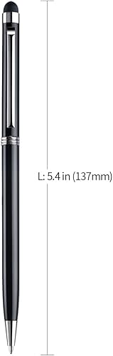 Miniatura 2 de ChaoQ Lápiz óptico para pantallas táctiles, 10 bolígrafos capacitivos delgados 2 en 1 (tinta negra) con 20 puntas de goma reemplazables (negro,