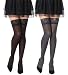 Produktbild Bellivalini Damen Halterlose Mikrofaser 2 Pack 60 DEN Strümpfe mit Spitze BLVFI1005 (Schwarz/Graphit (2Pack), M/L (Herstellergröße: 3/4))