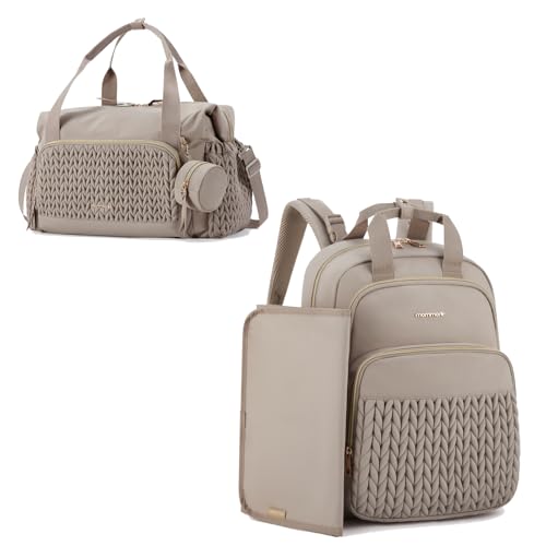 Image of mommore Diaper Bag Backpack and Diaper Bag Tote Large Baby Bag for Boys Girls Quilted