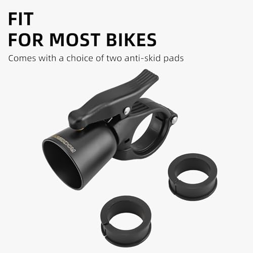 Image of ROCKBROS Bike Bell Loud Classic for 0.87-1.25 inch Handlebar | Brass Alloy Loud & Clear Sound, Anti-Rust Anti-Aging, Hex Wrench Included, 2 Anti-Skid Pads, Fits Left /Right Handlebar
