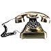 Produktbild Wunderschönes, Zeitloses und Elegantes Retro Telefon mit Wählscheibe, Telefongabel und echtem mechanischem Ring-Ring Klingeln (Gold)