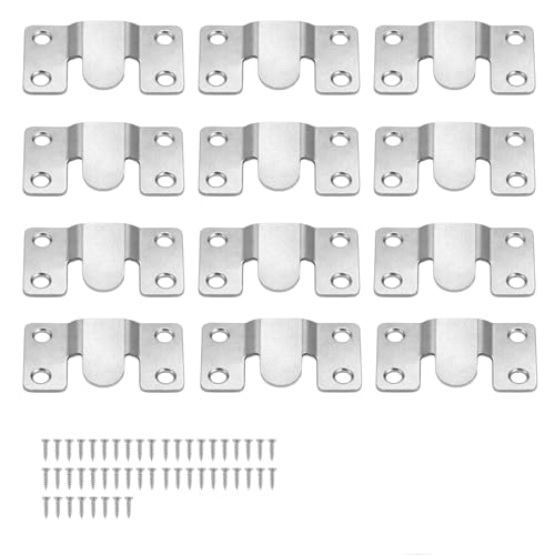 24PCS (12 Paires) Crochets de Suspension Encastrés, Fixations pour Cadres en Acier Inoxydable, Fixation Cadre Murale Encastrée, Accroche Cadre Robuste, Pour...