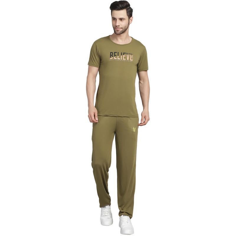 Image of VIMAL JONNEY White Cotton Printed CO-ORD Set Tracksuit for Men-T PRT 23 WHT D10 WHT. 02-P