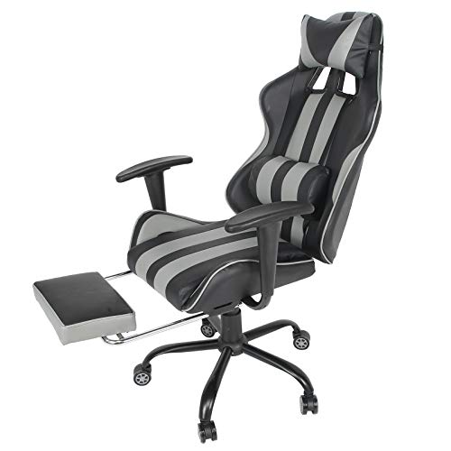 Computerstoel Slijtvaste Draaibare gamestoel IJzeren stoel met lendenkussen Voetsteun Hoofdsteun voor tieners… - Image 5