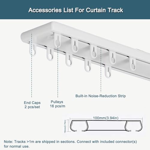 Rails Rail Double Rideau de Plafond pour Grand Salon 4m - 8