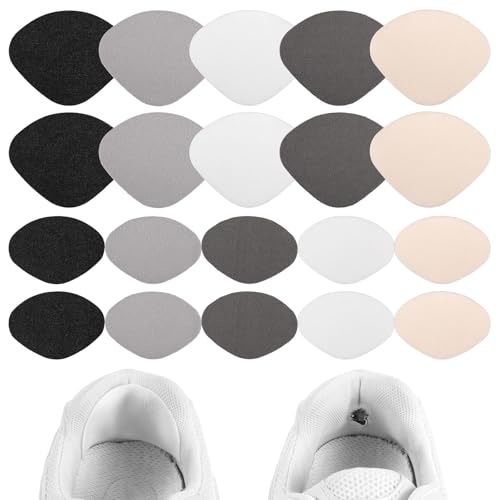 10 Pairs Shoe Heel Repair, 5 Colors Self Adhesive Inside Shoe Repair Patch Leather Patch Tape Heels Pads Shoes Goo Sole Repairs Mesh Repair Kit for Shoes Leather High Heel Sneakers Fabric Patches