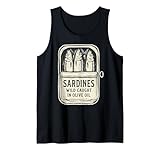 Sardinen Wild Caught in Olive Oil Funny Retro Vintage Tank Top