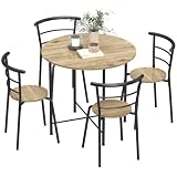HOMCOM Juego de Mesa y Sillas de Comedor Compact 4 Sillas Ø85x76 cm Natural