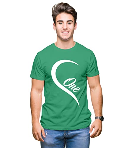 Image of Hangout Hub | Couple Tshirts | One Love Heart | Matching Dress| Set of 2 | Printed|Regular Fit | Cotton T-shirts|Couple Matching dress | Half Sleeves