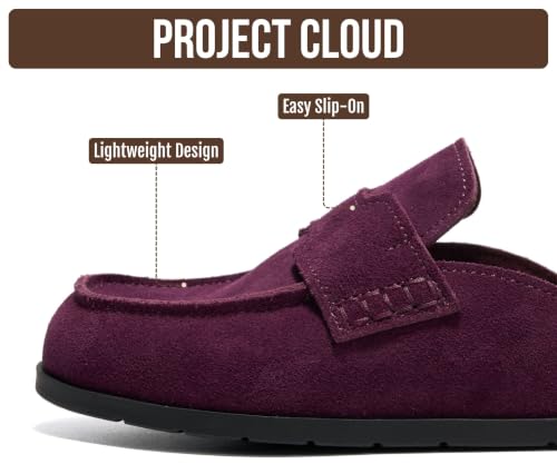 Image of Project Cloud 100% Genuine Leather Womens Clogs - Plush & Soft Insole with Arch Support Non Slip Mules & Clogs for Women Footwear - Water Resistant Women Shoes (Foamy)
