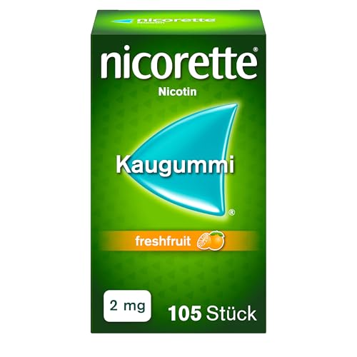 NICORETTE Kaugummi 2mg freshfruit – Nikotinkaugummi zur Raucherentwöhnung – Fruchtgeschmack –2mg Nikotin – Rauchen aufhören – 105 St.