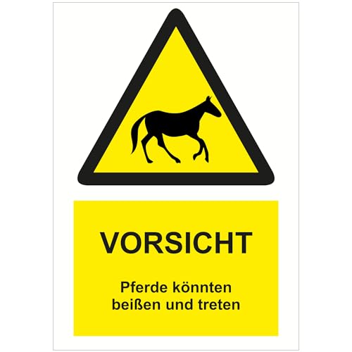 Autocollant attention chevaux grand format pour KITA et protection appartement