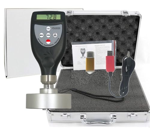VTSYIQI Digital Shore F Durometer Foam Hardness Tester Shore F Durometer Meter Measuring Range 0 to 100HF 0.1 Resolution for Soft Cellular Materials Test USB/RS-232 Data Cutput to Connect with PC