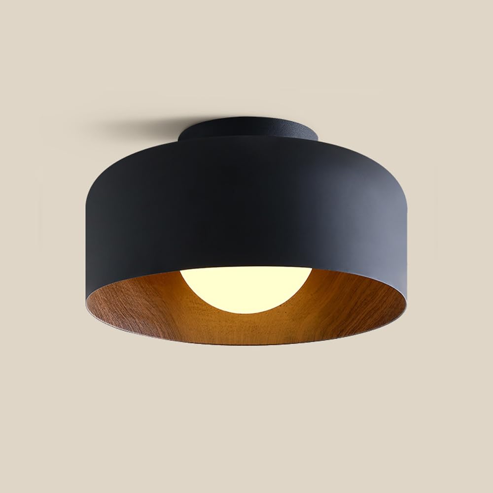 Staircase Flush Mount Ceiling Light Fixture 8.6in Rust-Proof Iron Ceiling Lamp LED 5W Warm Light 3000K Close to Ceiling Light Retro Industrial Interior for Shops, Hostels, Clothing Stores