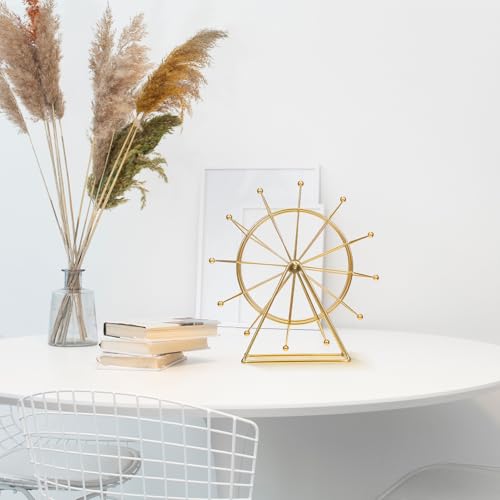 Statue Décorative Ferris Wheel Lurrose Dorée : Cadeau Chic Maison et Bureau - 7