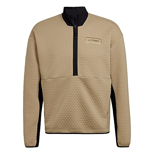 adidas Herren Terrex Hike Fleece Half-Zip, Beige, Medium