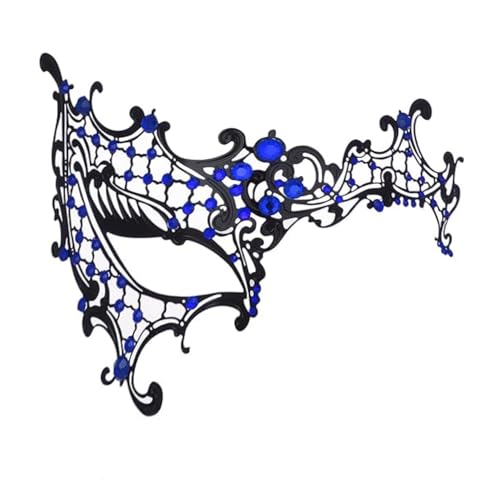 Masque de bal masqué femme bleu pour révéler votre mystère unique