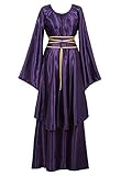 Kranchungel Renaissance Dress for Women Medieval Costume Irish Long Dress Halloween Costumes Purple Large