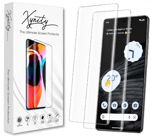 Image of Xynity Ultra Curved UV Tempered Glass for Google Pixel 7 Pro / 6 Pro (Pack of 2) - Full Curved Screen Coverage with Easy Installation Kit