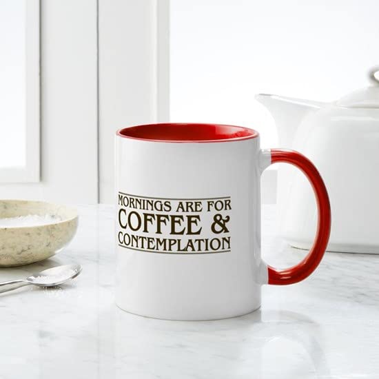Fonhark - Caneca Whitelf Chief, Mornings are for Coffee Contemplation, 325 ml Novidade Caneca/Xícara de Café, Branca