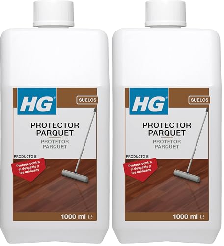 HG Abrillantador Protector para Suelos de Madera, Pule y Protege Suelos de Parquet Natural - 1 litro (200100130) (Paquete de 2)