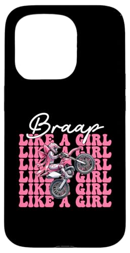 ダートバイク 女の子 モトクロス ダートバイク Braap Like A Girl スマホケース iPhone 15 Pro 用