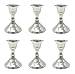 Produktbild 6 Metall Kerzenleuchter Kerzenständer Stabkerzenhalter im Set, Silber Höhe 8,2cm mit rundem Fuß
