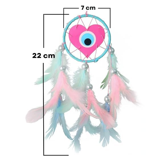 Evil Eye Pastel Love Dream Catcher for Home & Office, Gifting, Car Hanging(Pack of 1)