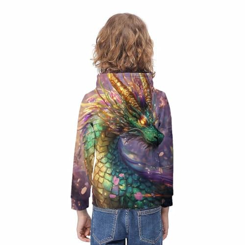 Sweat à capuche dragon 3D : le cadeau idéal pour enfants de 8 à 10 ans
