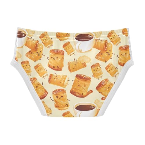 visesunny Boys Potty Training Underwear Bread Coffee Pattern Breathe Cotton Briefs Size 2T-8Y for Toddler2