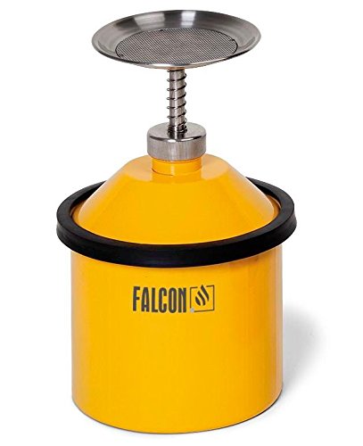 FALCON Sicherheitskanne Stahl Lackiert – 1 Liter, Mit Schraubkappe, PTFE-Dichtung, Flammensperre, Erdungsanschluss, Für Brennbare Flüssigkeiten (Ex-Bereich)