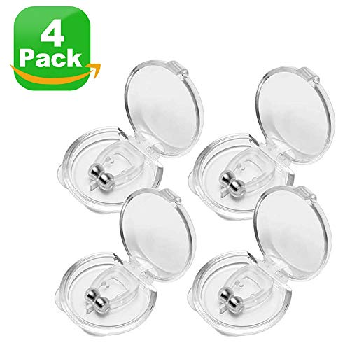 Silicone Magnetic Anti Snore Clip, Snoring Solution,Silicone Magnetic Nose Clip, Anti Snoring Devices,Snore Stopper Nose Device Professional Sleeping Aid Relieve Snore for Peaceful Night(4 Pack)