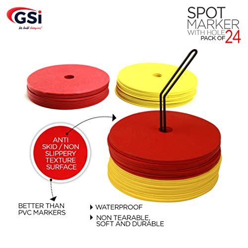 Image of GSi Spot Markers - Non-Slip Non-Toxic Poly Spots - Floor Markers for PE, Sports & Classroom Activities