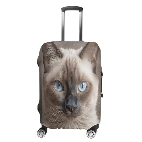 Housse de bagage chat siamois pour voyager avec style et protéger votre valise blanche S