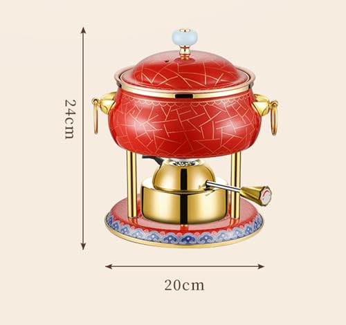Olla de cobre puro para hot pot tradicional chino miniatura 5