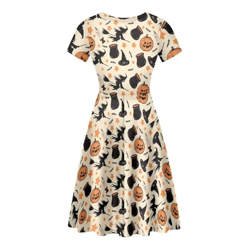 Image of Irisjudy T Shirt Dress for Women Short Sleeve Girls Short Sleeve Dress Plus Size, O Neck Knee Length Midi Dress for Ladies