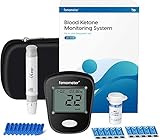 Blood Ketone Monitoring Kit, Advanced Blood Keto Meter with 10 Ketone Test Strips, 10 Lancets, Lancing Device & Case - Ideal for Keto Diet