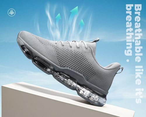 Image of Socviis Men's Air Cushion Running Shoes Breathable Tennis Fashion Sneakers Non Slip Workout Casual Sport Shoes Gym Training Comfortable Walking Shoes