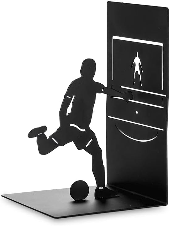 Balvi Goal Kick Football Bookend, Black Metal, 1 Piece
