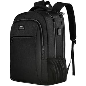 MATEIN Travel Laptop Backpack, Work Bag Lightweight Laptop Bag with USB Charging Port, Anti Theft Business Backpack, Water Resistant School Rucksack Gift for Men and Women, Fits 15.6 Inch, Dark Black