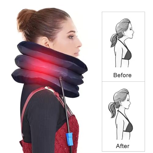 Traction cervicale gonflable et civière de cou réglable pour décompression des vertèbres
