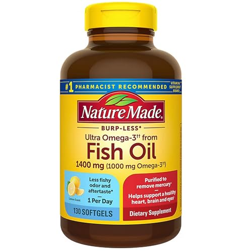 Image of Nature Made Ultra Omega-3 Burpless Fish Oil 1400 mg Softgels w. Omega 3 1000 mg 130 Ct