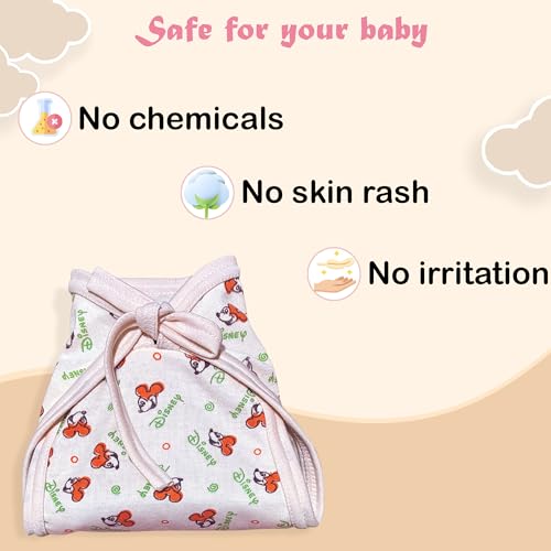 Image of MOM & SON Newborn Baby Cotton Nappy Langot for Boys & Girls | Soft Reusable Cloth Diaper with Tie Knot |Adjustable Washable & Reusable diaper | Unisex Infant Underwear | baby essentials Breathable Skin-Friendly Nappy - 0-6 Months