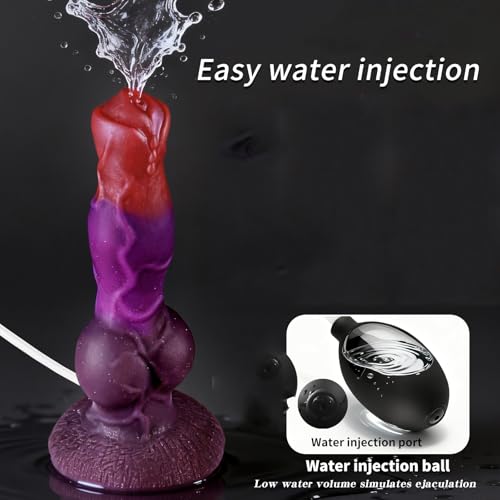 Image of Squirting Monster Dog Silicone Dildo with Suction Cup (Red)