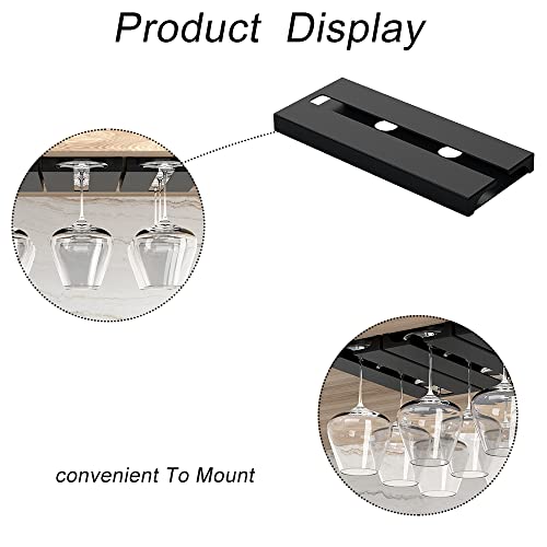 Jcassan 2 Pcs Wine Glass Racks No Drilling Stemware Racks Hanging Wine Glasses Holders for Bordeaux Cup White Wine Cup Cocktail Cup Champagne Cup Prosec Cup - Image 3